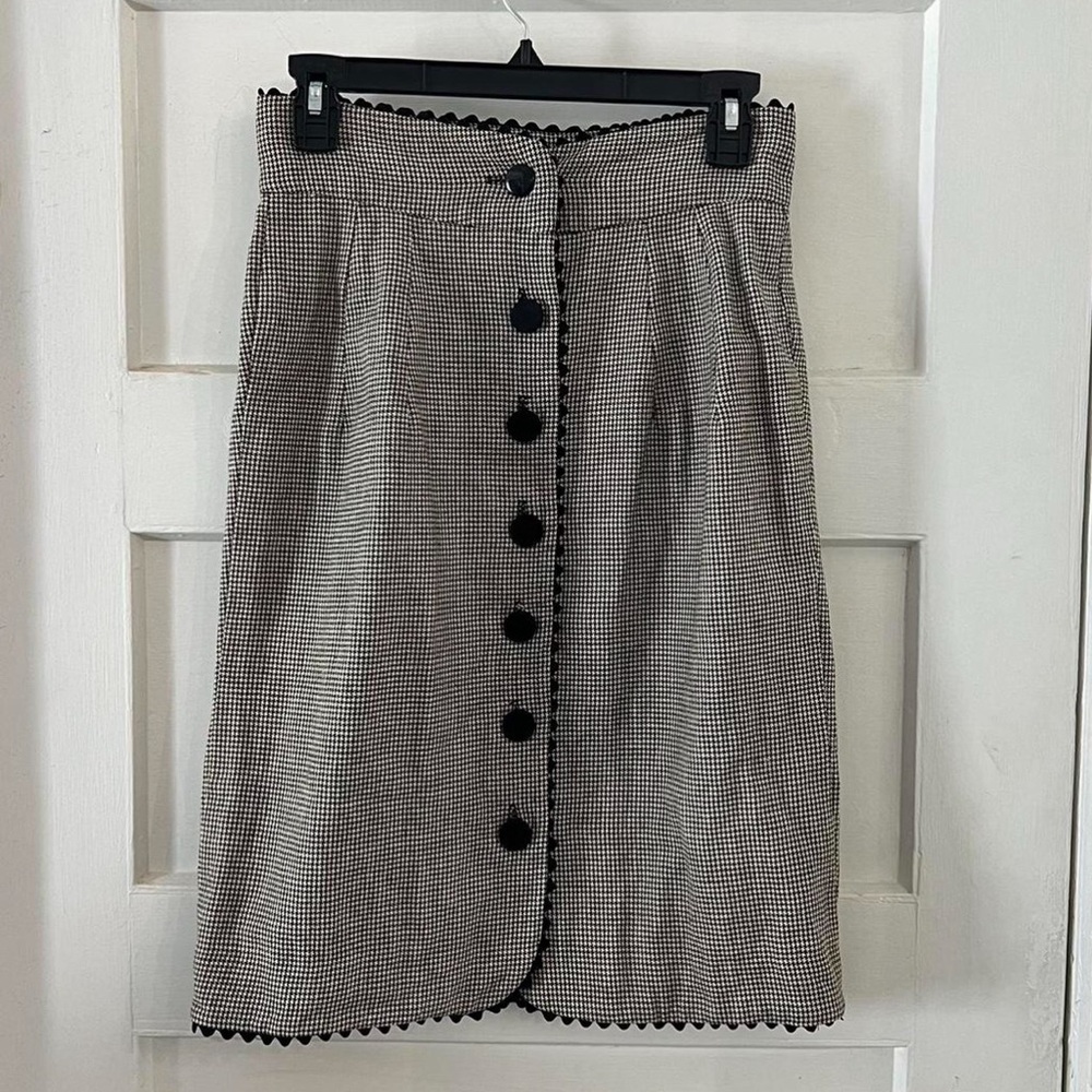 vinatge houndstooth midi skirt